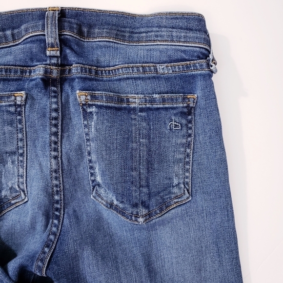 Rag & Bone Mid Rise Distressed Skinny Jeans - Picture 6 of 9